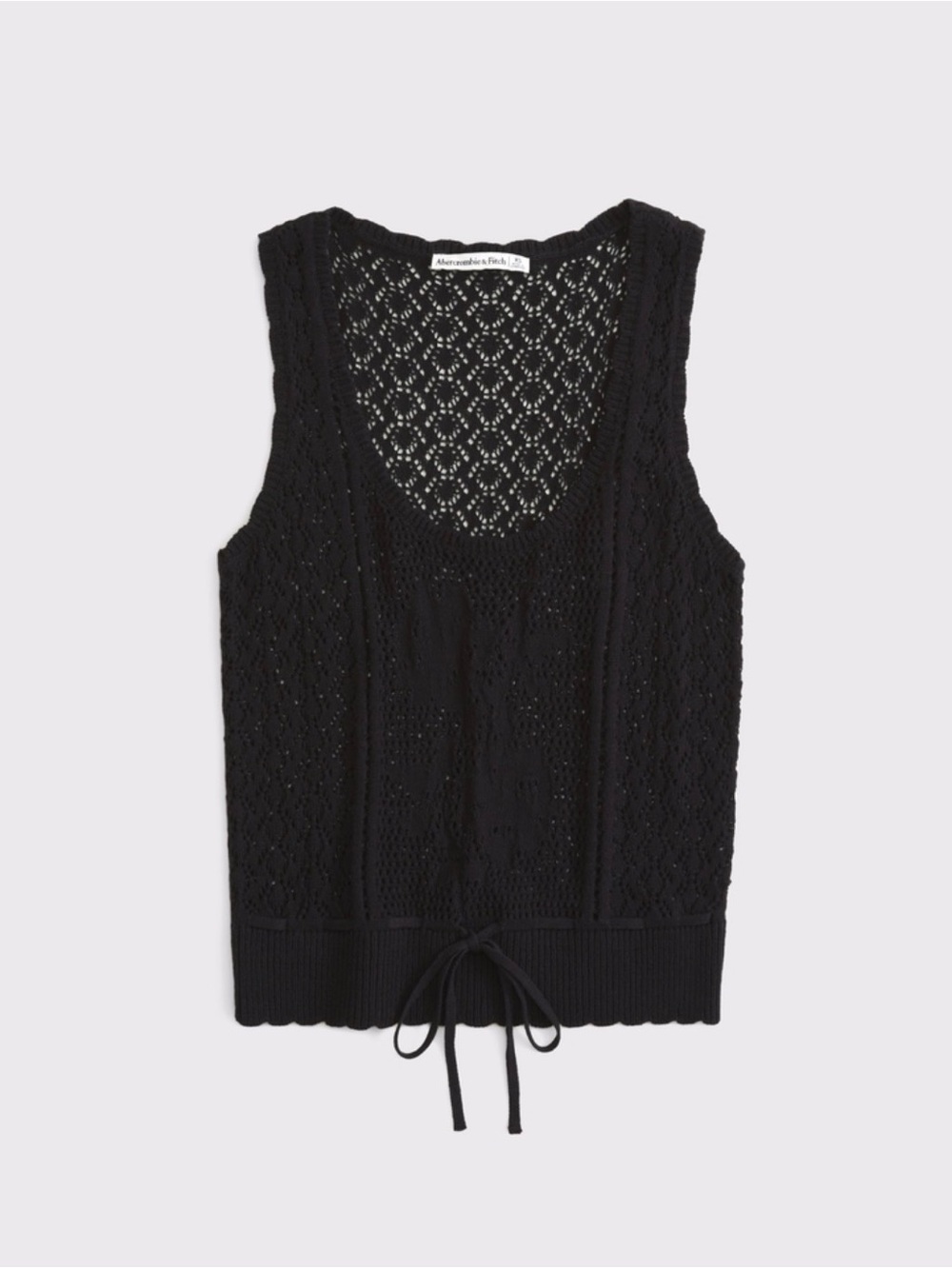 Abercrombie & Fitch Black Crochet tie waist sweater tank Small